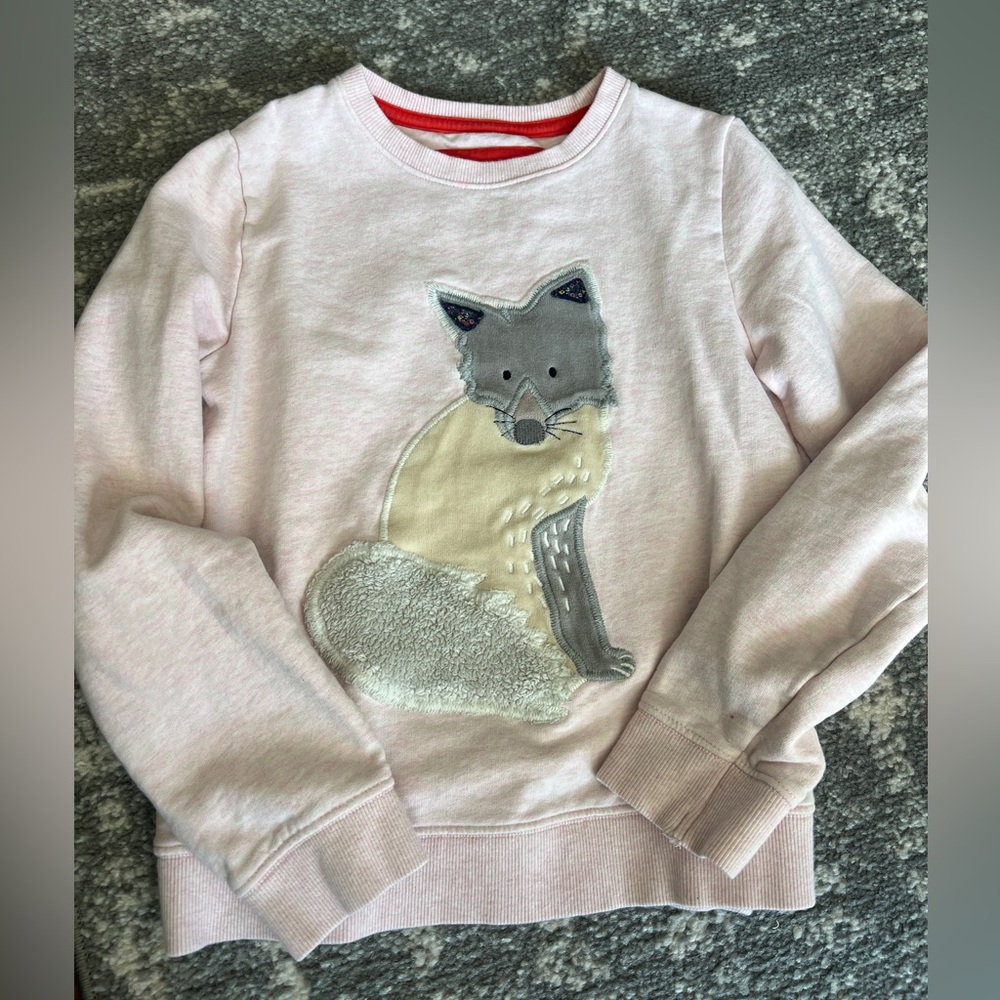 Mini Boden Wolf Appliqué Sweatshirt / size 8-9